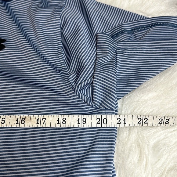 Men's Polo White/Blue Stripped - Picture 3 of 5